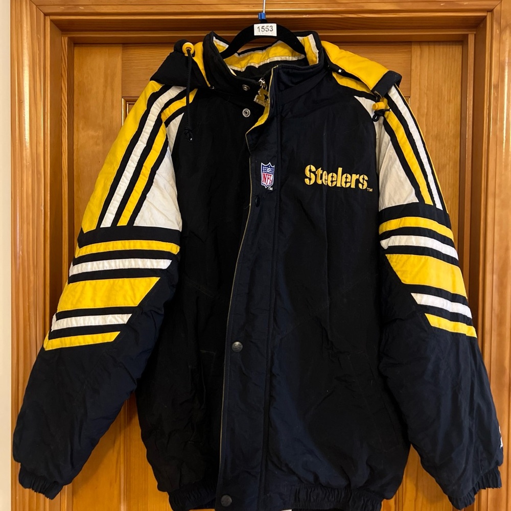 Vintage Pittsburgh Steelers Starter Pro Line Jacket Mens Large  Quilted